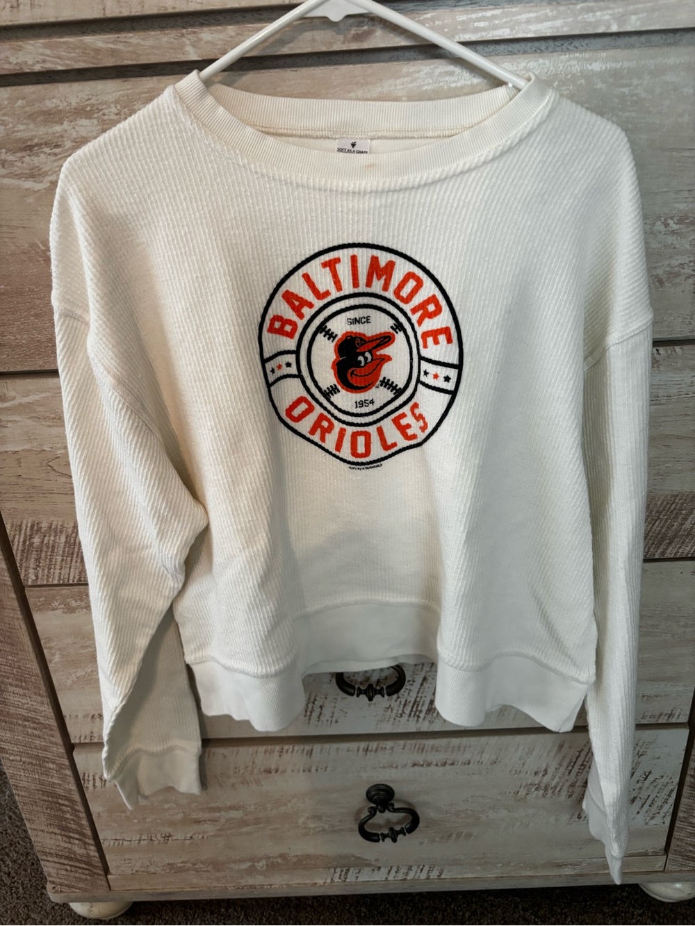 Baltimore Orioles White Crewneck Sweatshirt